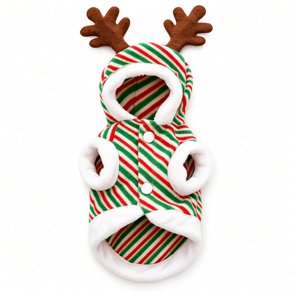 Capa de reno de rayas navideñas